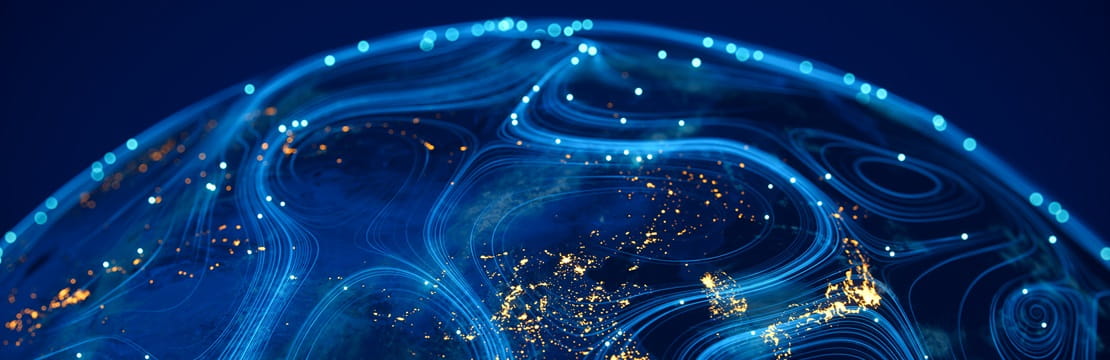 The flow of data across a connected world.